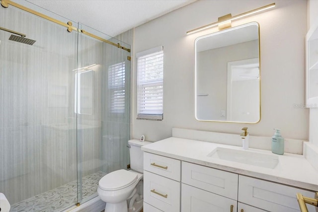 3404 33rd Street Ct W, Bradenton, FL 34205 - full bath featuring a shower stall, toilet, and vanity