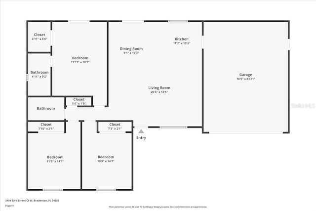 3404 33rd Street Ct W, Bradenton, FL 34205 - home floor plan
