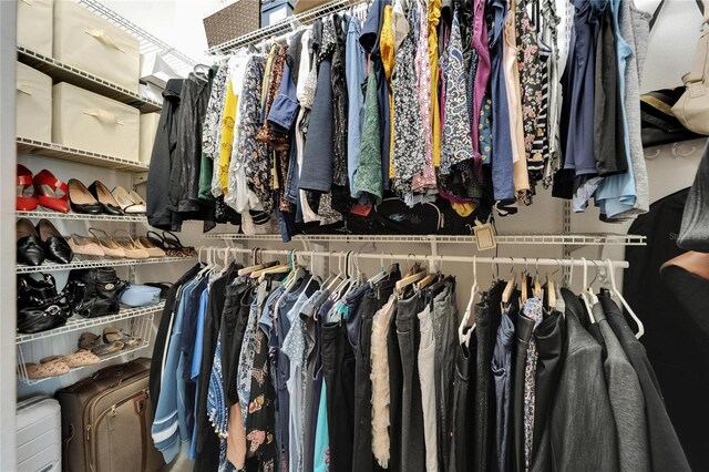 view of walk in closet