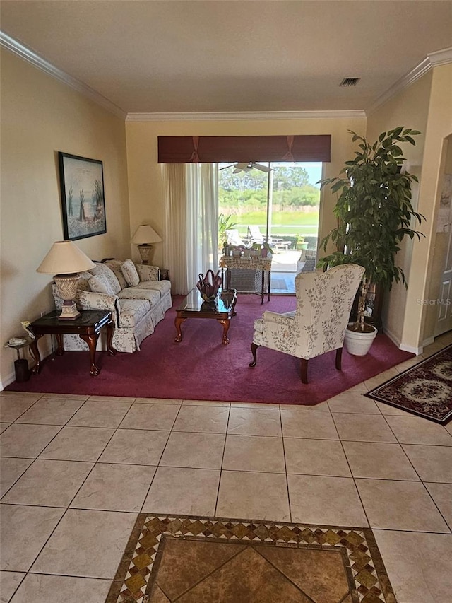 522 Planters Manor Way, Bradenton, FL 34212 - living room with light tile patterned flooring and crown molding