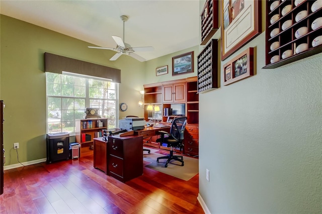 522 Planters Manor Way, Bradenton, FL 34212 - office space featuring a ceiling fan and dark wood finished floors