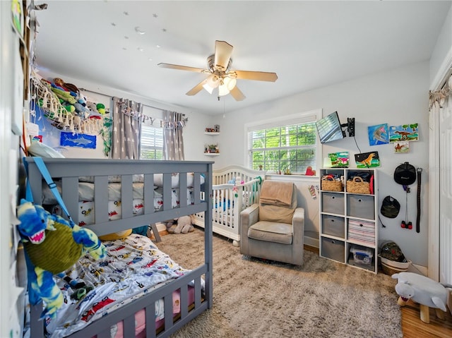 bedroom featuring a ceiling fan