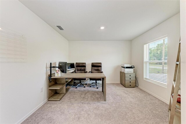 3879 E Price Blvd, North Port, FL 34288 - carpeted home office featuring baseboards, visible vents, and recessed lighting