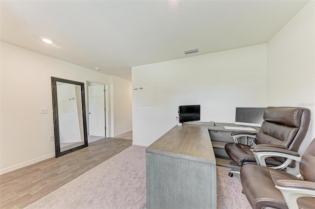 3879 E Price Blvd, North Port, FL 34288 - home office featuring recessed lighting, visible vents, baseboards, and wood finished floors