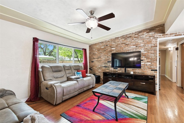 422 Dunedin Cir, Temple Terrace, FL 33617 - living room with baseboards, a ceiling fan, and hardwood / wood-style floors