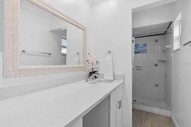 15118 Brushwood Dr, Tampa, FL 33624 - full bathroom featuring vanity and a tile shower