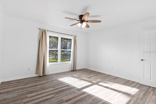 15118 Brushwood Dr, Tampa, FL 33624 - unfurnished room with wood finished floors, ceiling fan, and baseboards