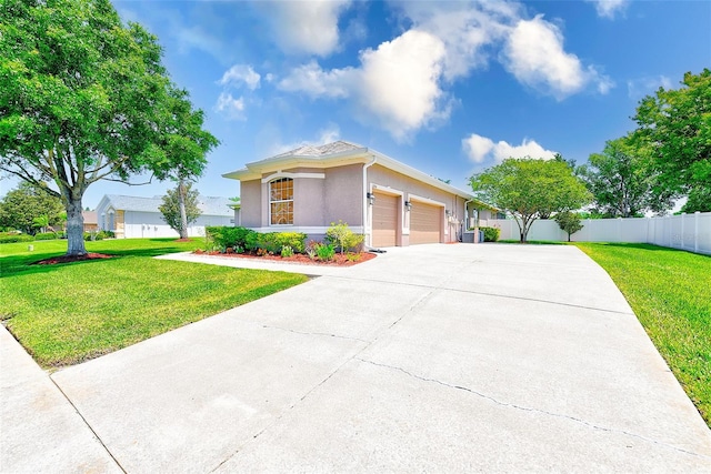 2250 Mountain Ash Way, New Port Richey, FL 34655 - ranch-style house with a garage, stucco siding, and driveway