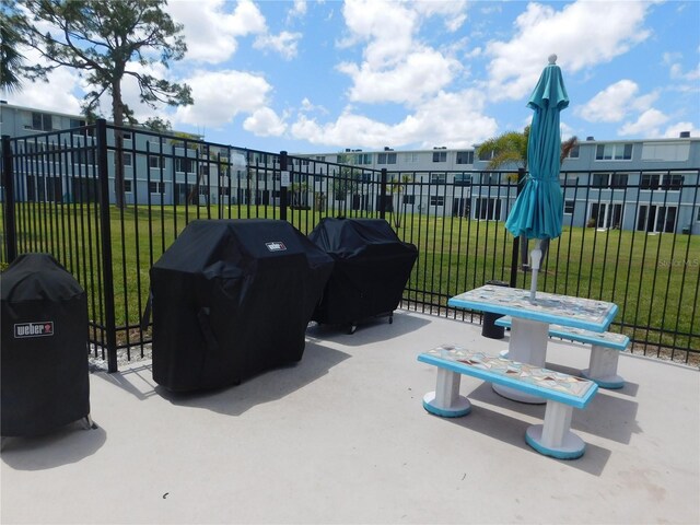 4715 Bay St NE Unit 119, Saint Petersburg, FL 33703 - view of patio / terrace featuring fence and area for grilling