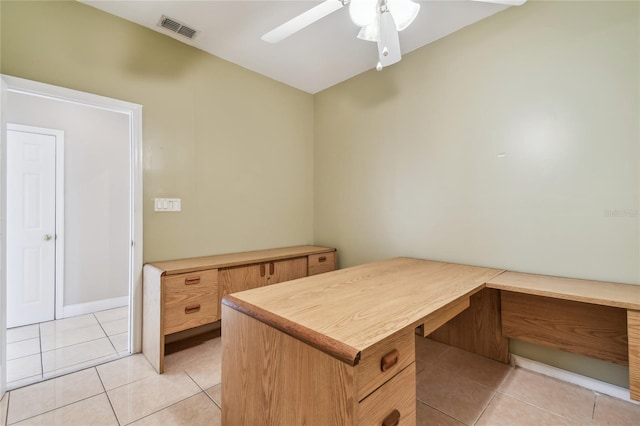 284 Peninsula Ave, Tarpon Springs, FL 34689 - unfurnished office featuring light tile patterned floors and ceiling fan