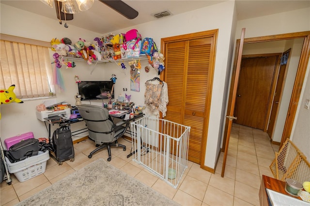 35109 Excalibur, Webster, FL 33597 - office with tile patterned floors, visible vents, and a ceiling fan
