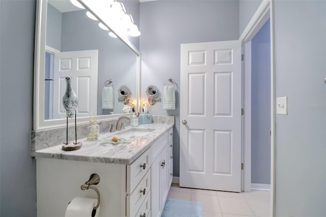 1023 Orca Ct, Holiday, FL 34691 - bathroom with tile patterned floors, baseboards, and vanity