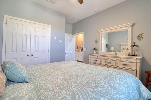 1023 Orca Ct, Holiday, FL 34691 - bedroom with ceiling fan and a closet