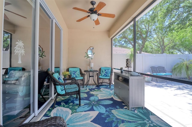 1023 Orca Ct, Holiday, FL 34691 - view of patio / terrace with ceiling fan and fence