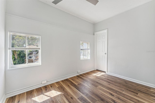 307 S Newport Ave, Tampa, FL 33606 - spare room featuring ceiling fan, baseboards, and wood finished floors
