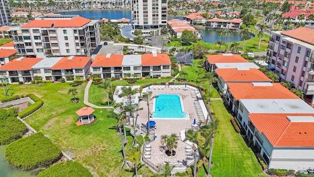6357 Bahia Del Mar Blvd Unit 111, Saint Petersburg, FL 33715 - drone / aerial view featuring a water view