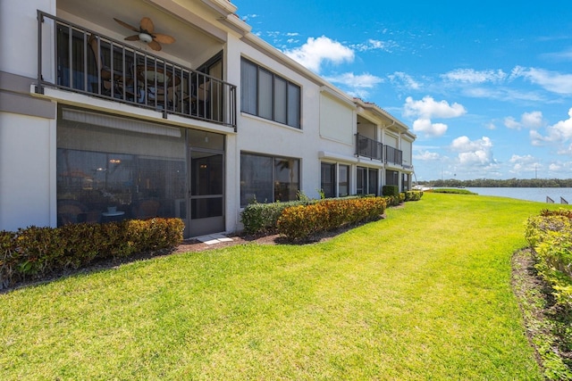 6357 Bahia Del Mar Blvd Unit 111, Saint Petersburg, FL 33715 - exterior space featuring a water view and a ceiling fan