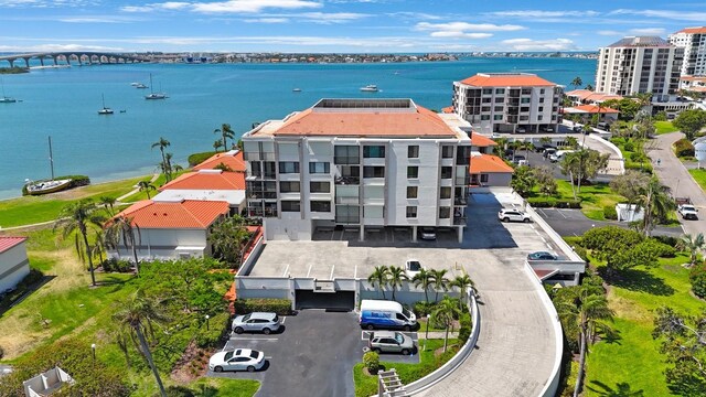 6357 Bahia Del Mar Blvd Unit 111, Saint Petersburg, FL 33715 - birds eye view of property featuring a water view