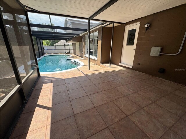613 Valley Hill Dr, Brandon, FL 33510 - view of swimming pool featuring a patio and a lanai