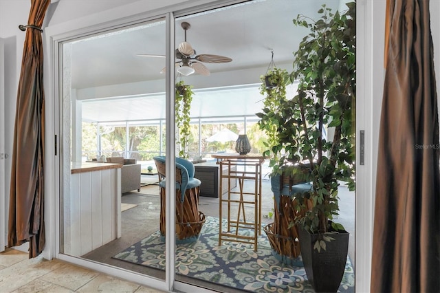 sunroom with a healthy amount of sunlight