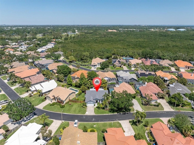 bird's eye view with a residential view