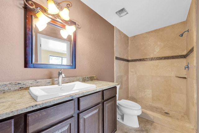 11797 David Ct, Largo, FL 33778 - full bathroom with vanity, tiled shower, a textured wall, and tile patterned floors