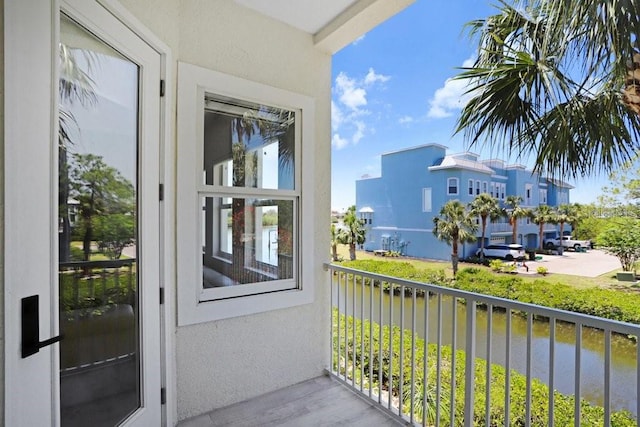 balcony with a water view