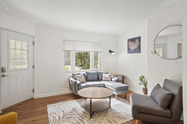 3600 46th St N, Saint Petersburg, FL 33713 - living room with baseboards and wood finished floors