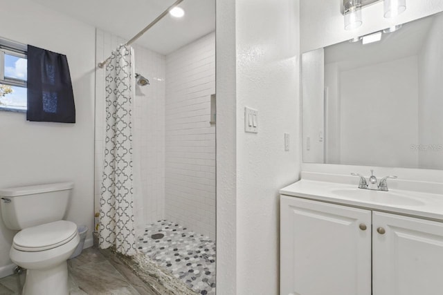 3600 46th St N, Saint Petersburg, FL 33713 - full bathroom featuring vanity, a stall shower, and toilet