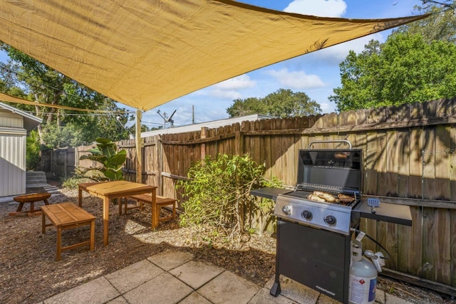 3600 46th St N, Saint Petersburg, FL 33713 - view of patio featuring fence and a grill