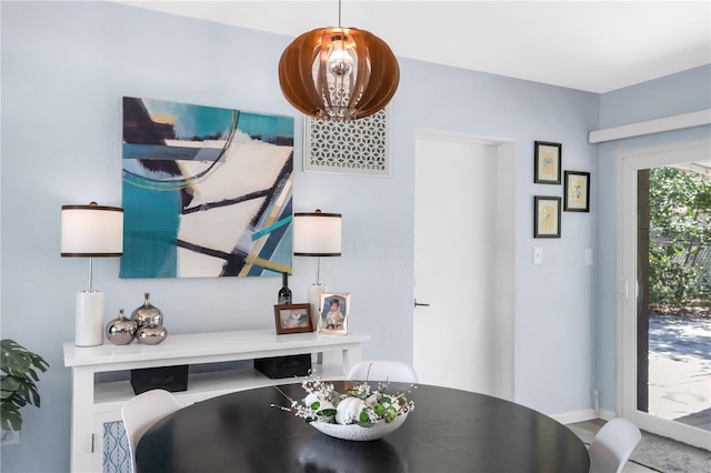 dining area with baseboards