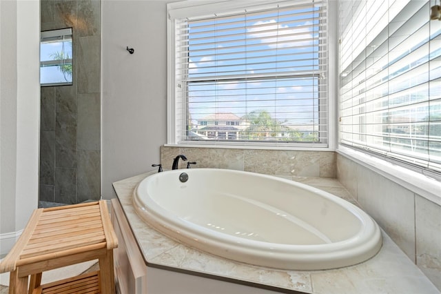 bathroom with a bath