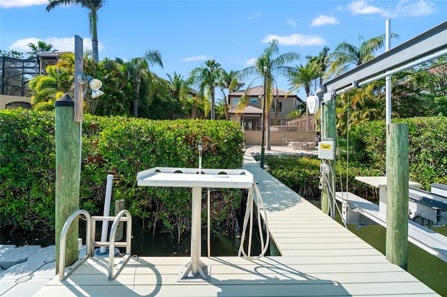 dock area with boat lift
