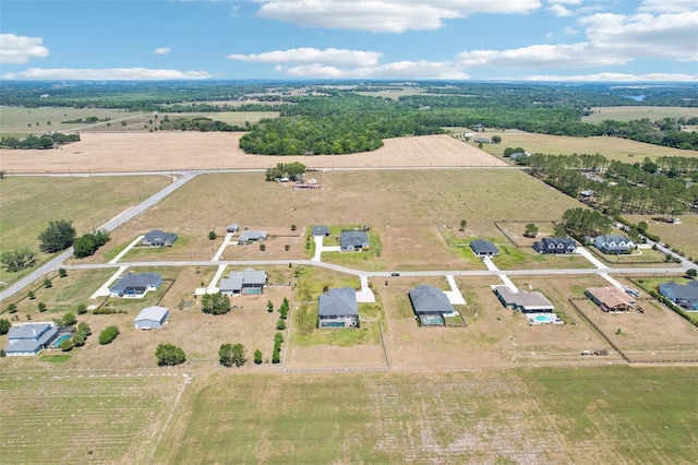aerial view with a rural view