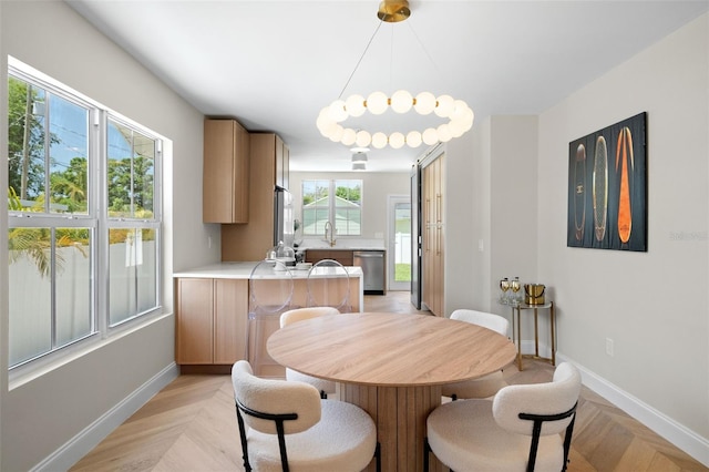 dining room with baseboards