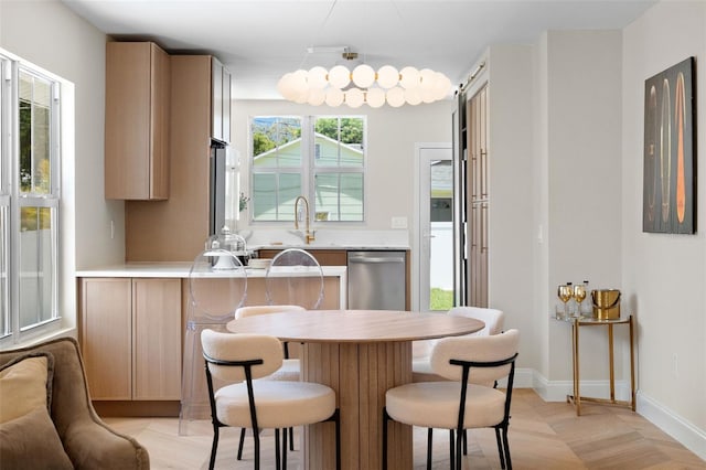 dining area with baseboards