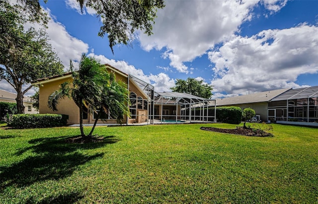 2042 Diamond Ct, Oldsmar, FL 34677 - view of yard with a lanai and an outdoor pool