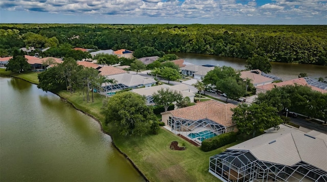 2042 Diamond Ct, Oldsmar, FL 34677 - bird's eye view with a view of trees and a water view