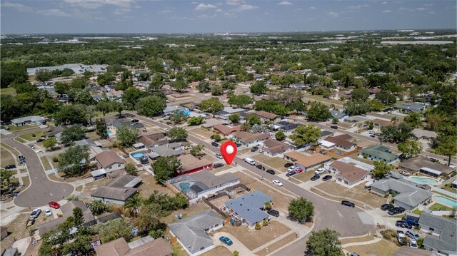 drone / aerial view with a residential view