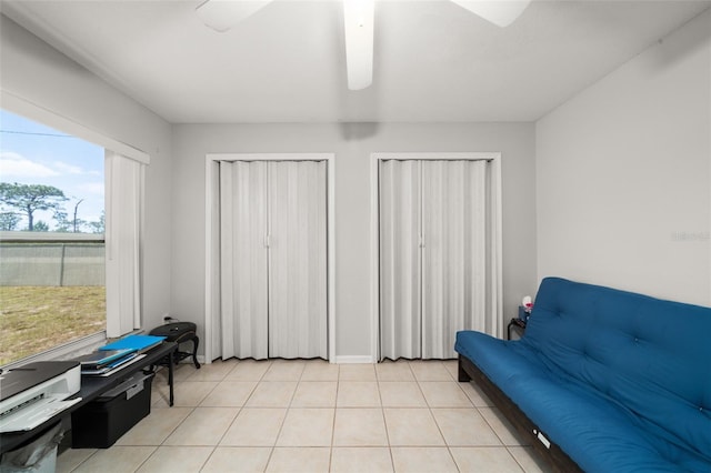 6917 Spumoni St, Sebring, FL 33872 - living area featuring a ceiling fan and light tile patterned floors