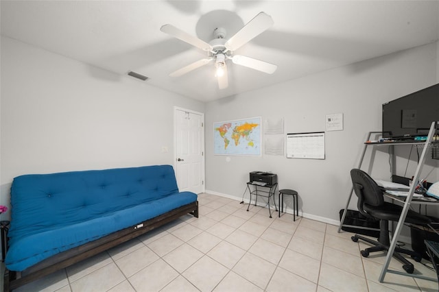 6917 Spumoni St, Sebring, FL 33872 - office space featuring a ceiling fan, baseboards, and light tile patterned floors