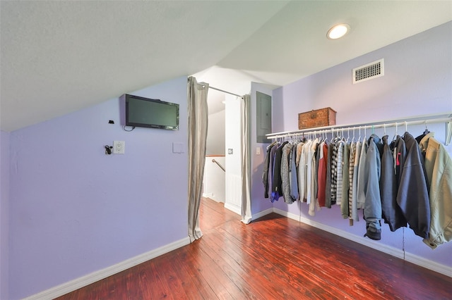 10824 Palmetto St, Riverview, FL 33569 - additional living space with lofted ceiling, baseboards, and wood-type flooring