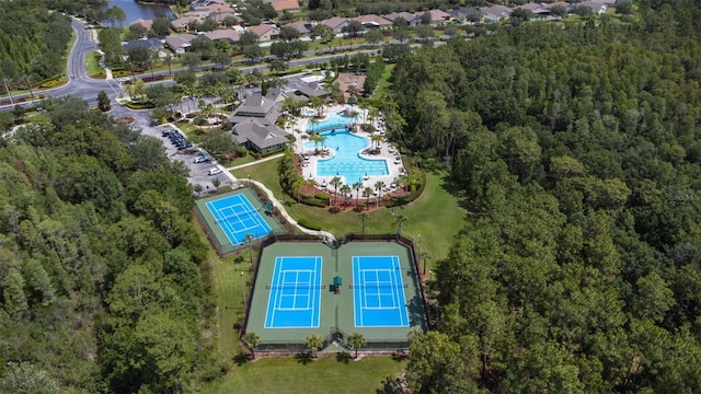 20606 Whitewood Way, Tampa, FL 33647 - view of property location with a pool area and a heavily wooded area