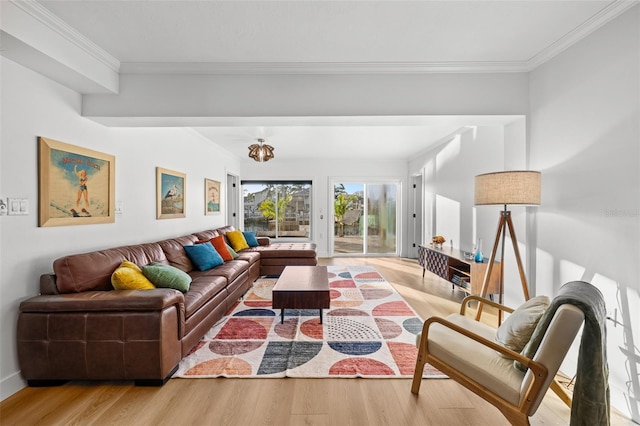 17730 Long Point Dr, Redington Shores, FL 33708 - living area featuring ornamental molding and light wood finished floors