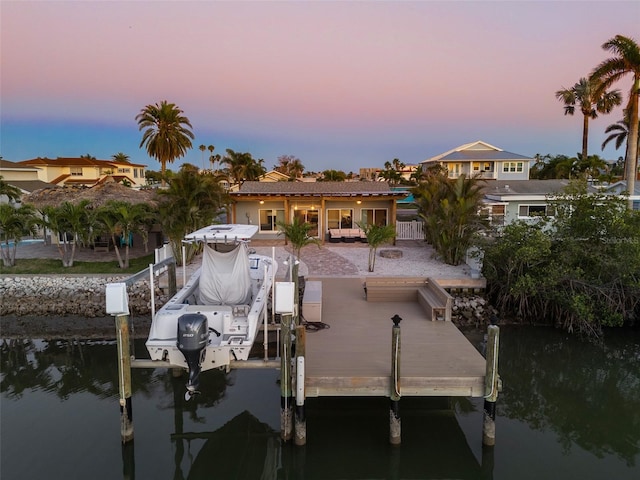 17730 Long Point Dr, Redington Shores, FL 33708 - dock area with boat lift and a water view