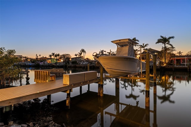 17730 Long Point Dr, Redington Shores, FL 33708 - view of dock with boat lift and a water view