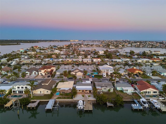 17730 Long Point Dr, Redington Shores, FL 33708 - birds eye view of property featuring a water view and a residential view