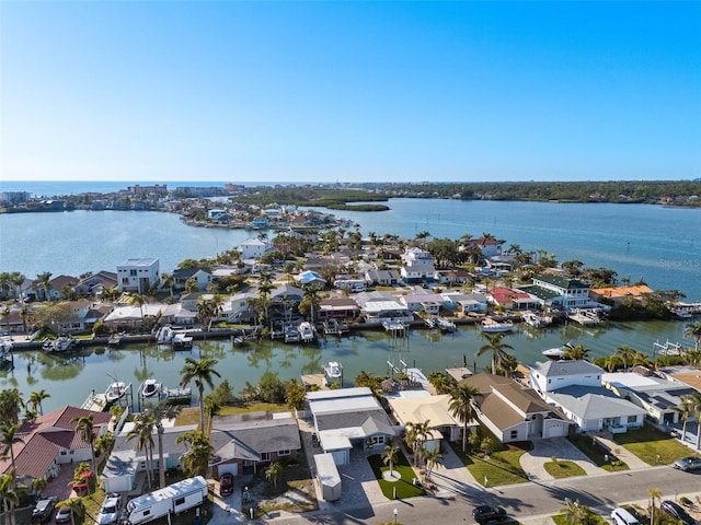 17730 Long Point Dr, Redington Shores, FL 33708 - aerial view with a residential view and a water view