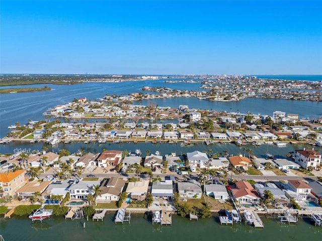 17730 Long Point Dr, Redington Shores, FL 33708 - bird's eye view featuring a residential view and a water view