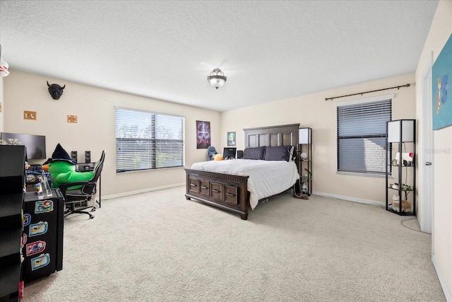 1227 Ballard Green Pl, Brandon, FL 33511 - bedroom with a textured ceiling, carpet flooring, and baseboards
